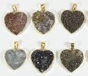 Lot: Druzy Amethyst Heart Pendants - Pieces #78435-1
